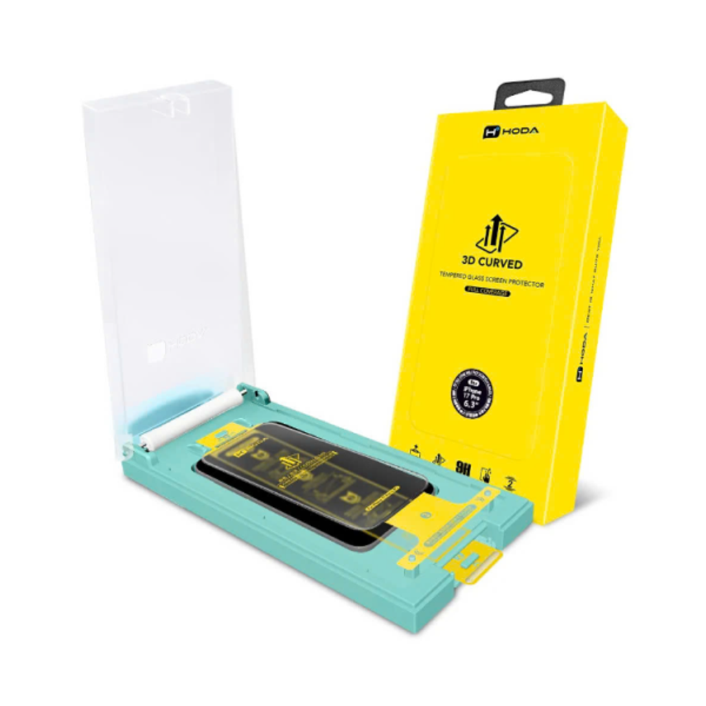 Dán Kính Cường Lực Màn Hình Apple Iphone 17 Pro Hoda 3D Curved Full Cao Cấp Đen