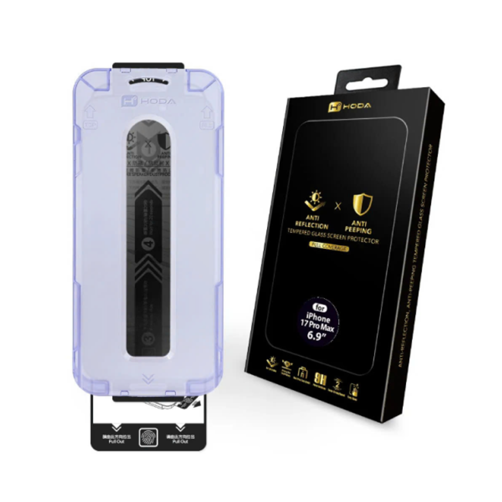 dán kính cường lực màn hình Apple iPhone 17 pro max hoda chống nhìn trộm full cao cấp đen