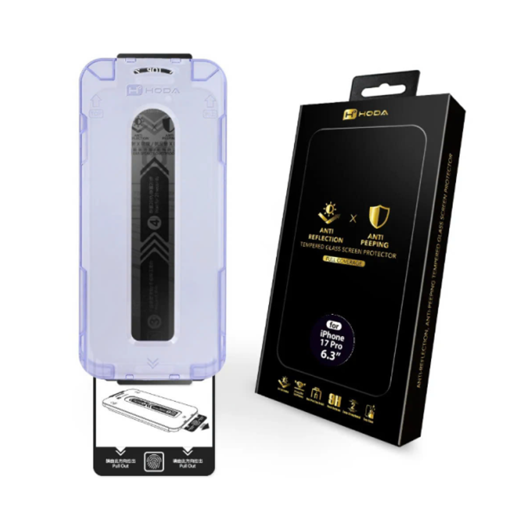 Dán Kính Cường Lực Màn Hình Apple Iphone 17 Pro Hoda Matte Chống Nhìn Trộm Full Cao Cấp Đen