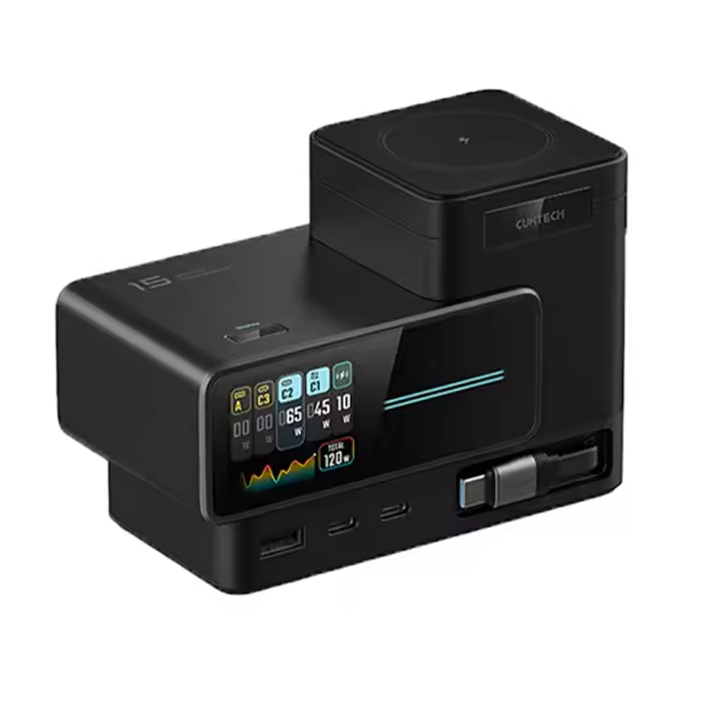 Trạm Sạc Cuktech 15 6 In 1 Màn Hình Ultra Gan 140W Ta1406U