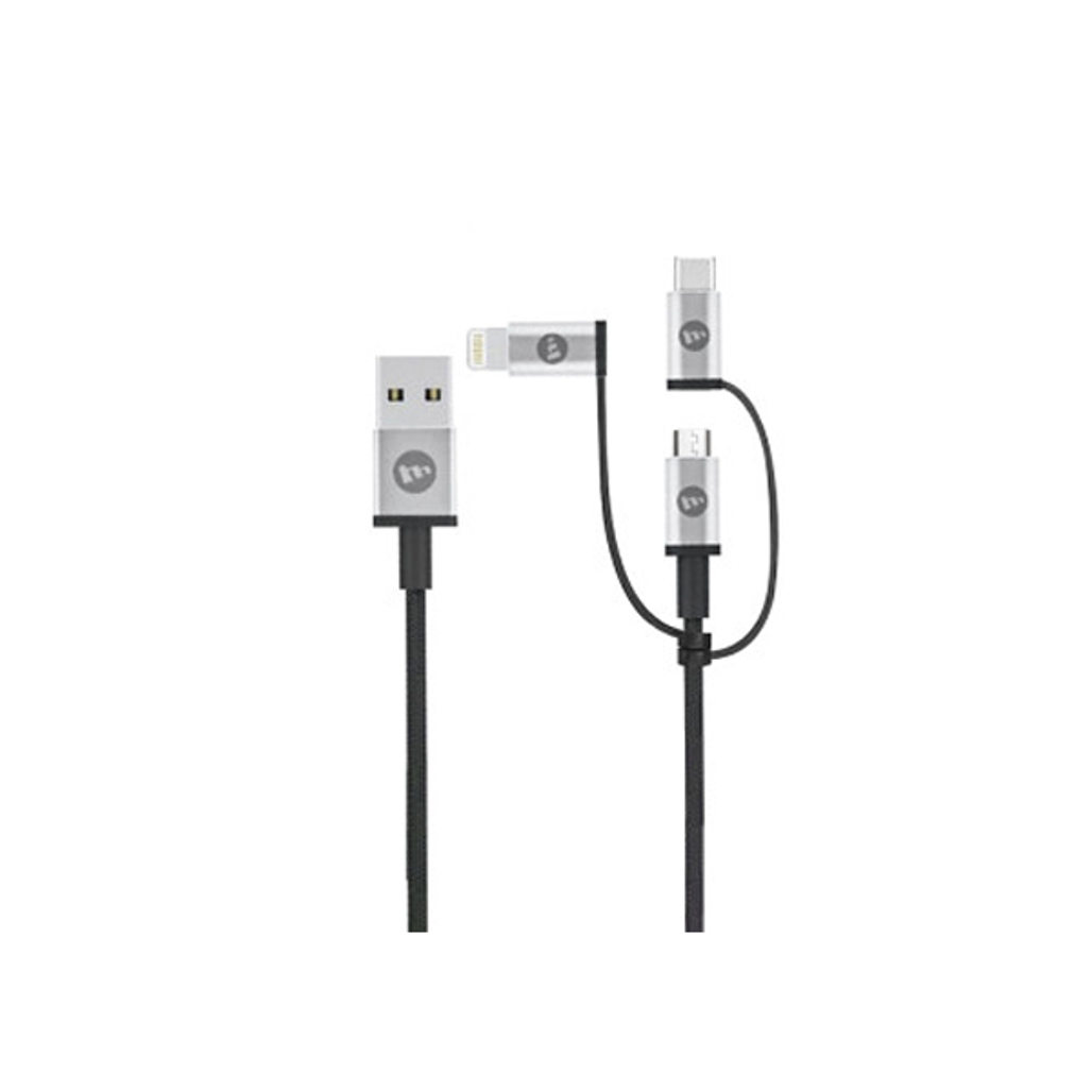 Cáp Mophie 3 Trong 1 (Lightning - Micro - Type - C) 1 Mét - Cũ
