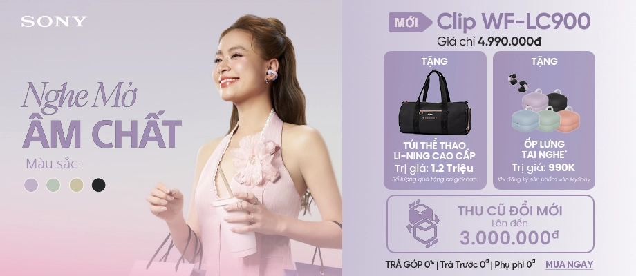 Sony Clip WF-LC900  Nghe mở âm chất
