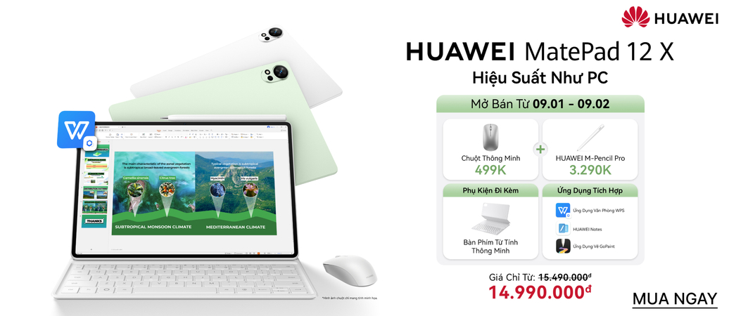 HUAWEI MATEPAD 12 X  Hiệu suất như PC