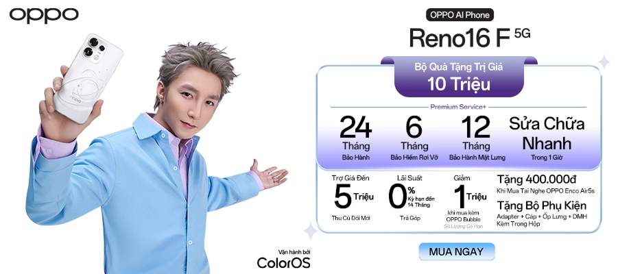 OPPO RENO16 F 5G  Mở bán tặng quà khủng