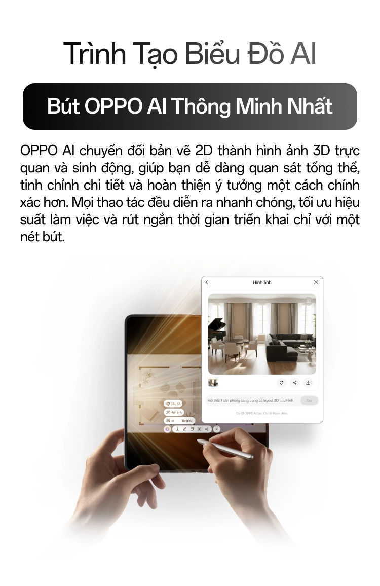 Tạo hình ảnh AI trên OPPO Find N6 bằng bút OPPO AI thông minh nhất Mobile