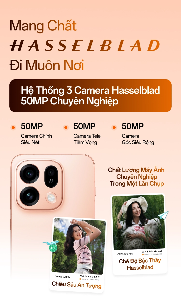 Điện thoại OPPO Find X9s mang chất Hasselblad với 3 camera 50MP chất lượng như máy ảnh chuyên nghiệp Mobile