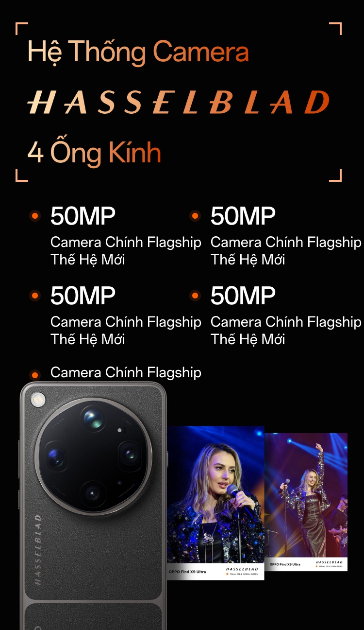 OPPO Find X9 Ultra có hệ thống camera Hasselblad 4 ống kính 200MP, mỗi ống kính 50MP thế hệ mới Mobile