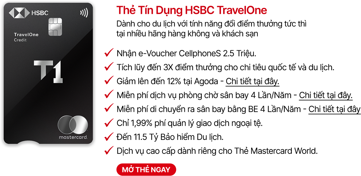 Thẻ tín dụng HSBC TravelOne Desktop