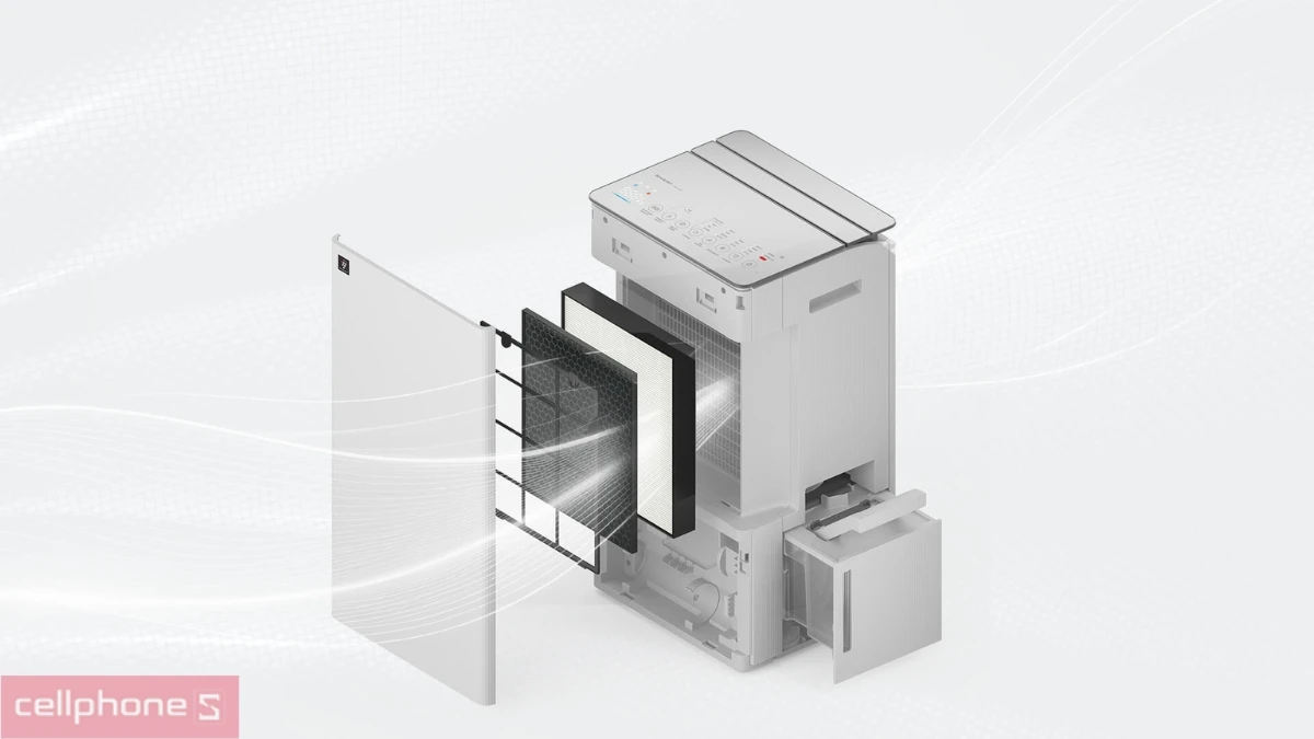 Công nghệ lọc khí, diệt khuẩn của máy hút ẩm lọc không khí Sharp DW-T30FV-W 30L