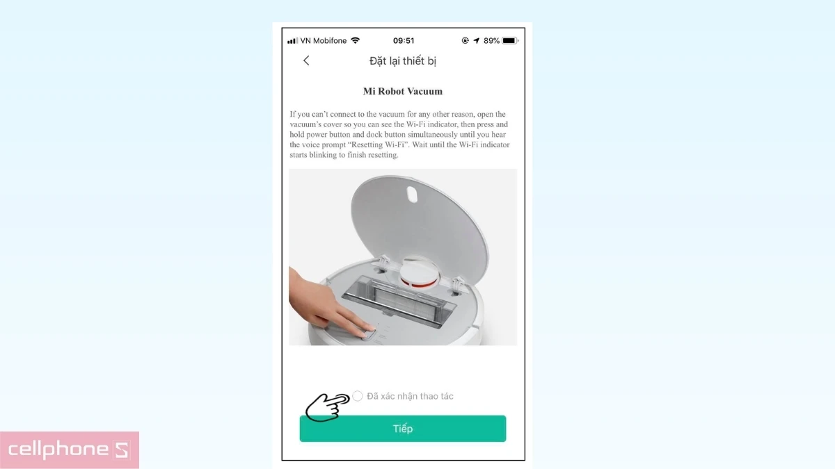 Hướng dẫn kết nối robot hút bụi Xiaomi Vacuum Mop 5 với app Mi Home