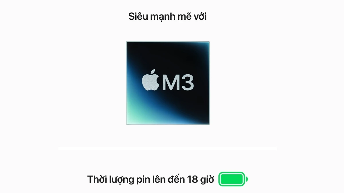 MacBook Air M3 15 inch được trang bị chip Apple M3