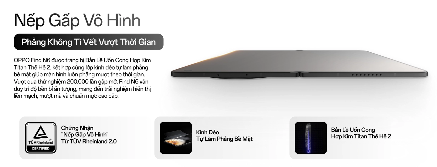 OPPO Find N6 nếp gấp vô hình, phẳng không tì vết vượt thời gian Desktop