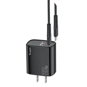 Sạc Trusmi cổng 1A1C PD 20W kèm cáp type-C to type-C 60W CH11