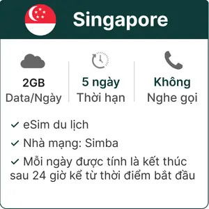 eSim du lịch Gohub Singapore 2GB - 5 Ngày