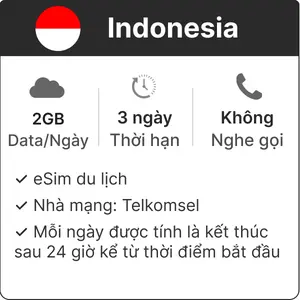 eSim du lịch Gohub Indonesia 2GB - 3 Ngày
