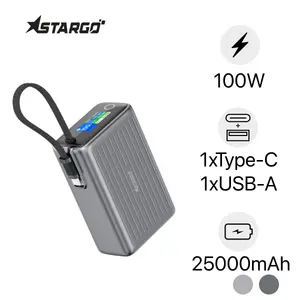 Pin dự phòng StarGO Hypercharge 25000mAh 100W tích hợp màn hình + cáp Type-C - Cũ