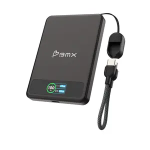 Pin sạc dự phòng BMX Solid-State Magsafe 5000mAh Qi2 có màn hình LED