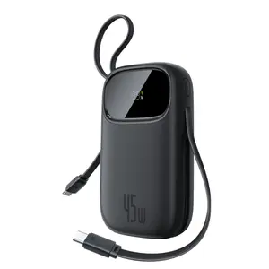 Pin sạc dự phòng Baseus Qpow 3 Digital Display FC31 10000mAh 45W tích hợp cáp đôi Type-C