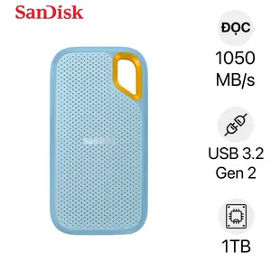 Ổ cứng di động SSD Sandisk E61 Extreme V2 Sky Blue 1TB