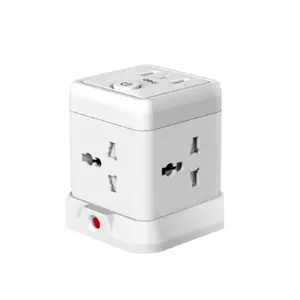 Ổ cắm điện Deli lập phương 4AC kèm 2USB-A và 1USB-C 1.6m CT412