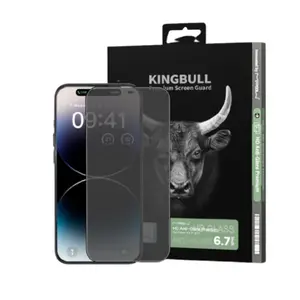 Dán kính cường lực màn hình iPhone 15 Mipow Chống Vân Tay Premium Full Cao Cấp Đen
