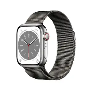 Apple Watch Series 8 45mm 4G - Viền Thép Dây Thép - Cũ Xước Cấn-Đen