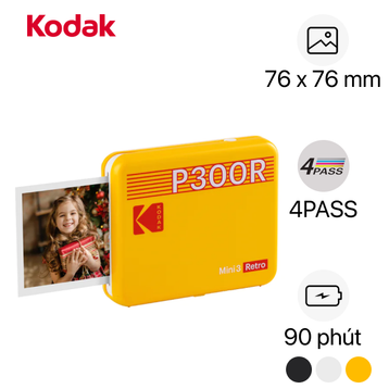 Máy in ảnh Kodak Mini 3 P300R - Bundle 60 tấm ảnh – Instax Trà Sữa - Máy  ảnh lấy liền Việt Nam