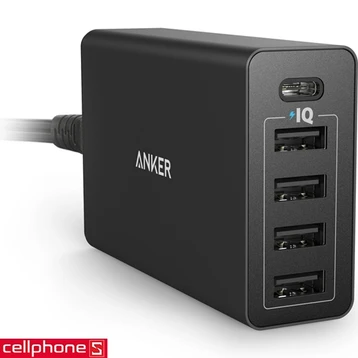 Sạc Anker PowerPort 5 Cổng 40W USB-C A2052 Đen