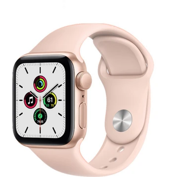 Apple Watch SE 44mm (GPS) Viền Nhôm Vàng - Dây Cao Su Hồng  (MYDR2) - Cũ Trầy Xước