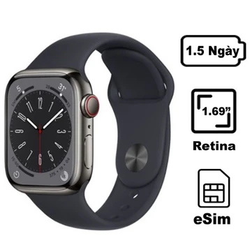 Apple Watch Series 8 41mm 4G viền nhôm dây cao su - Cũ Trầy Xước