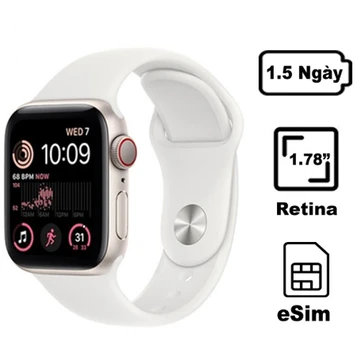 Apple Watch SE 2022 44mm (4G) Viền nhôm - Dây cao su - Cũ Đẹp