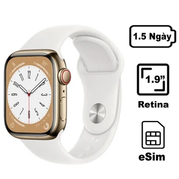 Apple Watch Series 8 45mm 4G viền thép dây cao su - Đổi Bảo Hành