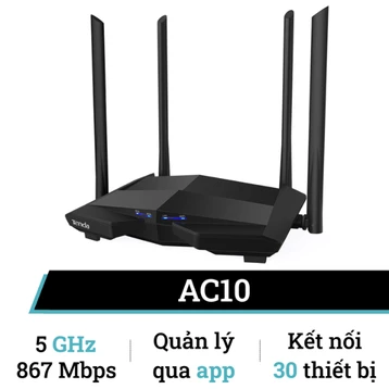 Router Wi-Fi Tenda AC10 Cổng Gigabit băng tần kép AC1200