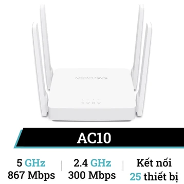 Router Wifi Mercusys AC10 Băng tần kép AC1200
