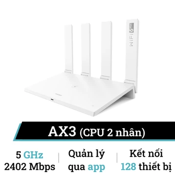 Router Wifi 6 Huawei AX3 băng tần kép 3000Mbps CPU 2 nhân 