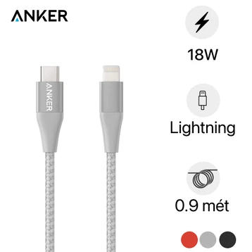 Cáp Anker Powerline+ II Type-C to Lightning 0.9m MFi A8652