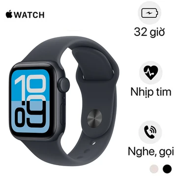 Apple Watch SE 3 44mm (GPS) Viền Nhôm Dây Cao Su Size S/M | Chính hãng Apple Việt Nam