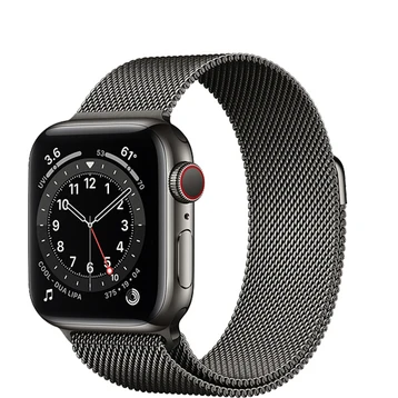 Apple Watch Series 6 44mm (GPS) Viền Thép Dây Thép cũ đẹp-Đen