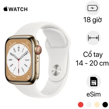 Apple Watch Series 8 45mm 4G viền nhôm dây cao su | Chính hãng VN/A