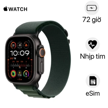 Apple Watch Ultra 2 2024 49mm 4G Viền Titan Đen Dây Alpine Size M - Cũ Đẹp