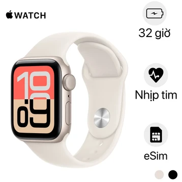 Apple Watch SE 3 40mm (5G) Viền Nhôm Dây Cao Su Size M/L | Chính hãng Apple Việt Nam