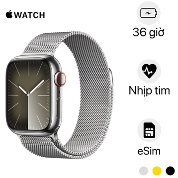 Apple Watch Series 9 41mm (4G) viền thép dây thép | Chính hãng Apple Việt Nam