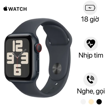 Apple Watch SE 2 2024 44mm (4G) Viền Nhôm Dây Cao Su - Chính hãng Đã kích hoạt