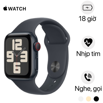 Apple Watch SE 2 2024 44mm (4G) Viền Nhôm Dây Cao Su - Cũ Đẹp