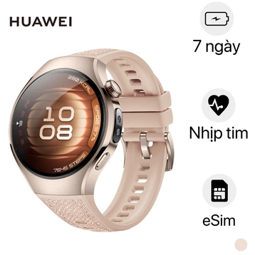 Đồng hồ thông minh Huawei Watch 5 42mm Thép Lưng Gốm Vàng