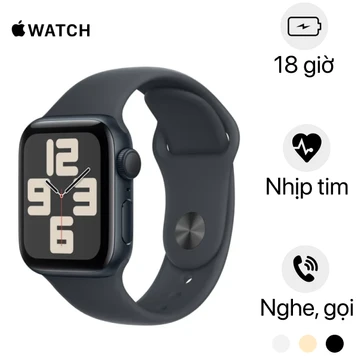 Apple Watch SE 2 2024 40mm (GPS) Viền Nhôm Dây Cao Su (MA9C4) - Cũ Đẹp