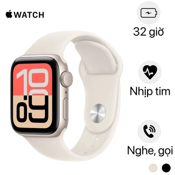 Apple Watch SE 3 44mm (GPS) Viền Nhôm Dây Cao Su Size S/M | Chính hãng Apple Việt Nam