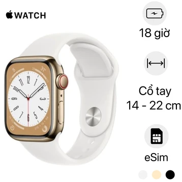Apple Watch Series 8 45mm 4G viền thép dây cao su | Chính Hãng VN/A