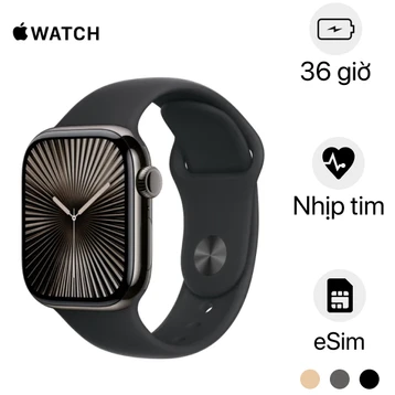 Apple Watch Series 10 46mm 4G Viền Titan Dây Cao Su Size S/M - Cũ Trầy Xước