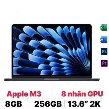 Macbook Air M3 13 inch 2024 8GB - 256GB sạc 30W | Chính hãng - Đã Kích Hoạt